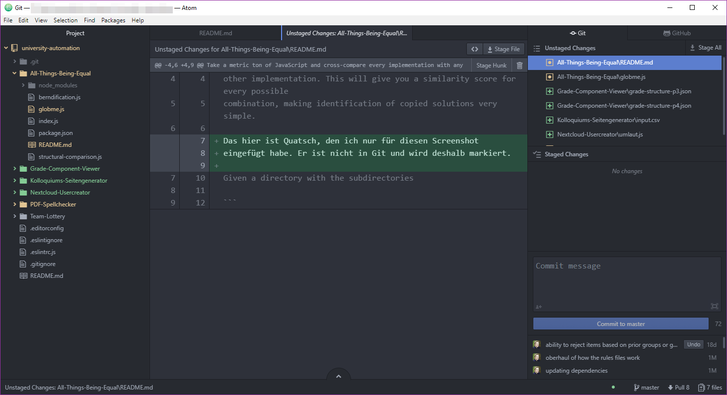 Git integration as seen in Atom Editor