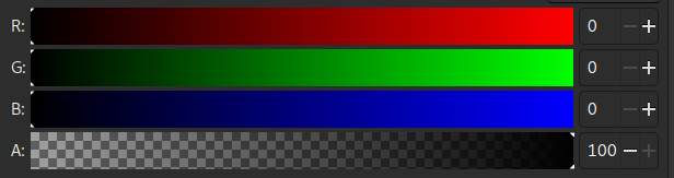 Screenshot from inkscape with its RGB color sliders all set to 0