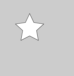 a white star drawn on gray background