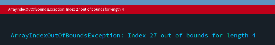 Processing Console with an ArrayIndexOutOfBoundsException