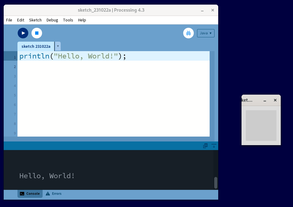 Hello World in Processing